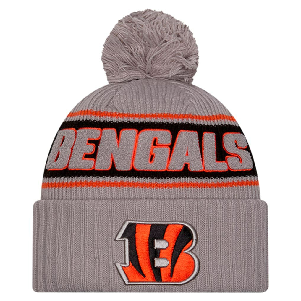 Cincinnati Bengals New Era 2024 Sideline Sport Cuffed Knit Hat with Pom
