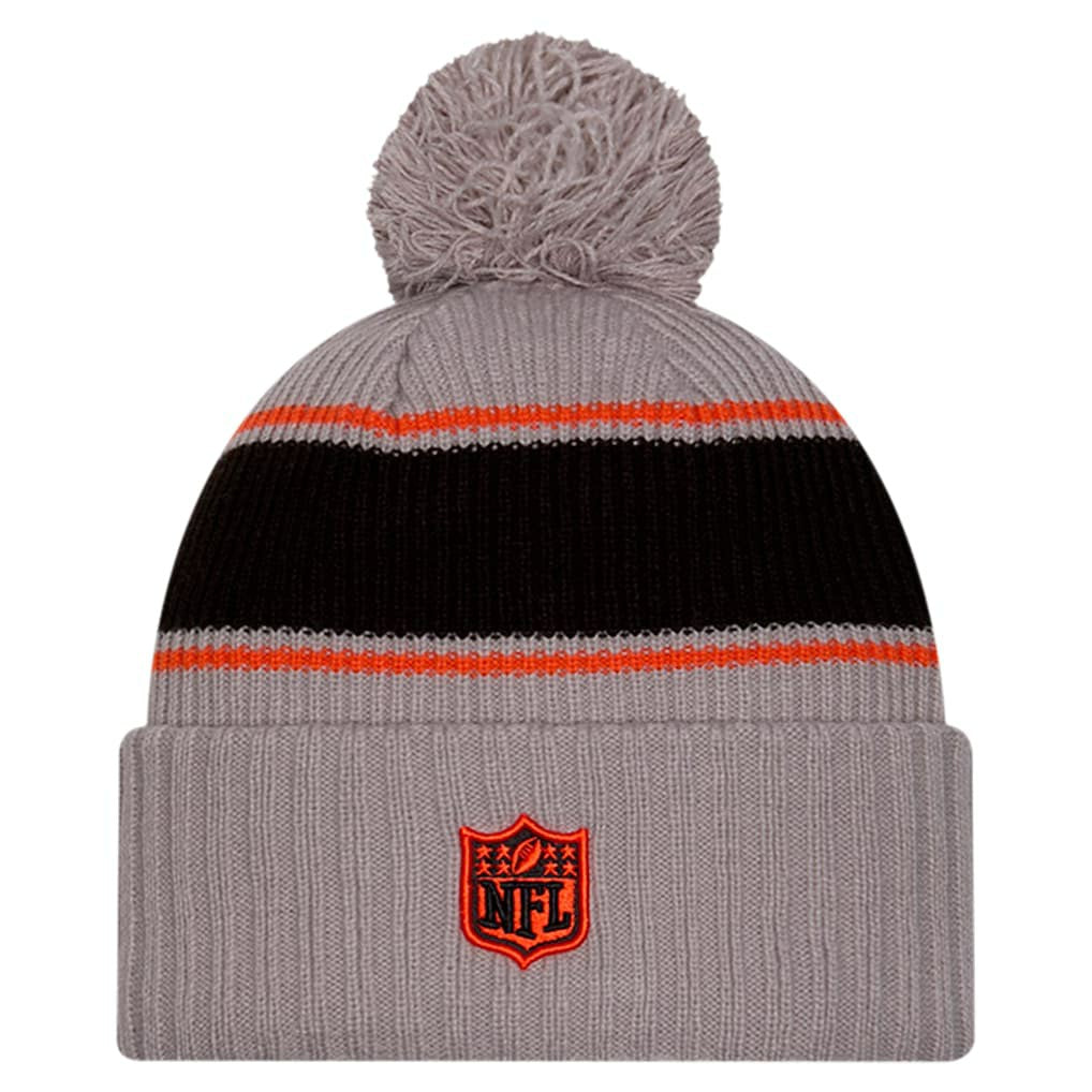 Cincinnati Bengals New Era 2024 Sideline Sport Cuffed Knit Hat with Pom