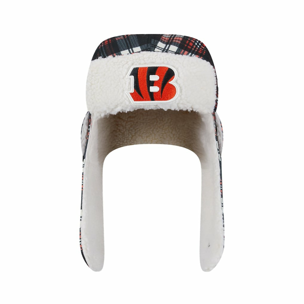 Cincinnati Bengals New Era Sideline Plaid Sherpa Trapper Hat