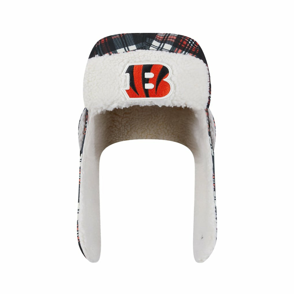 Cincinnati Bengals New Era Sideline Plaid Sherpa Trapper Hat