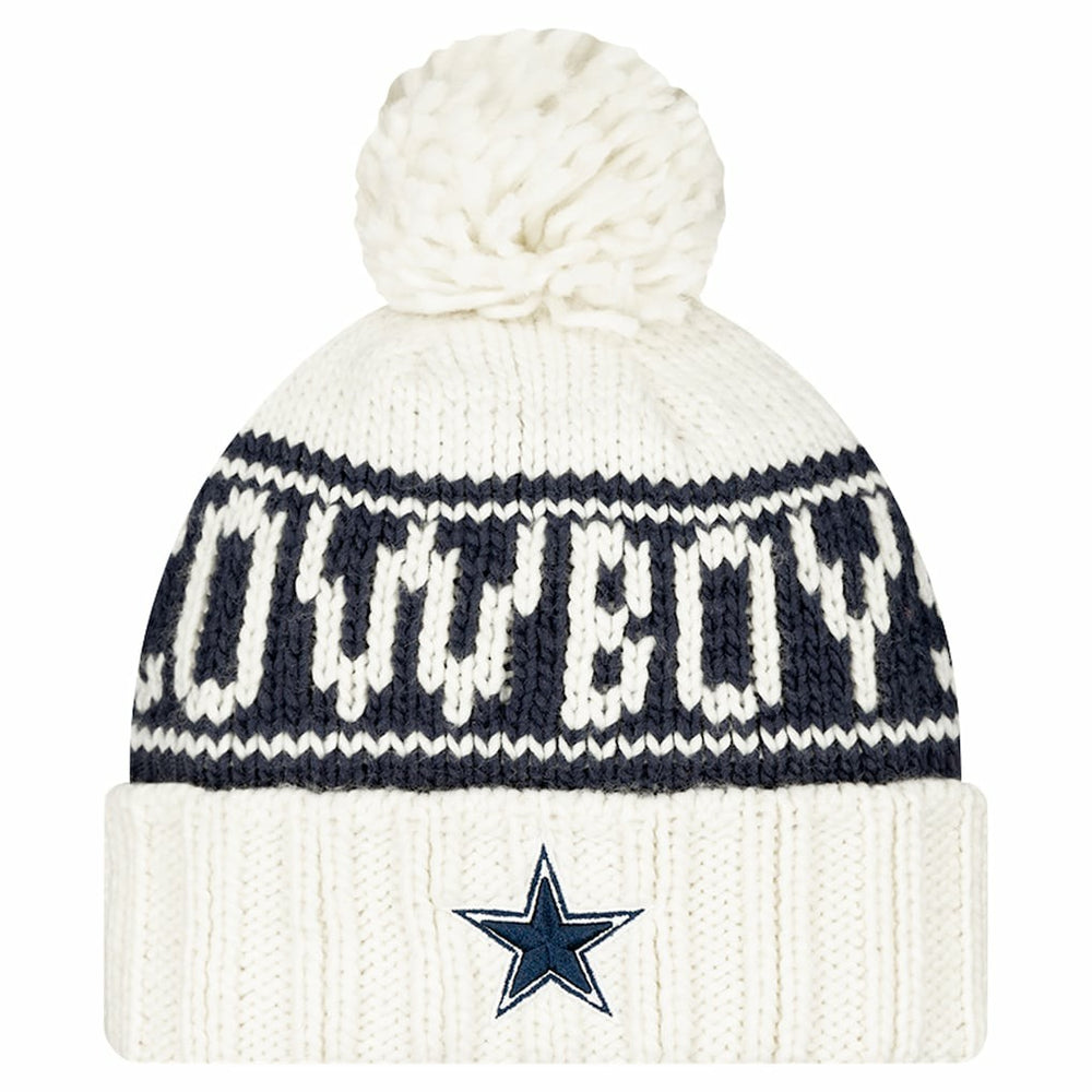 Dallas Cowboys New Era Women's 2024 Sideline Cuffed Knit Hat with Pom