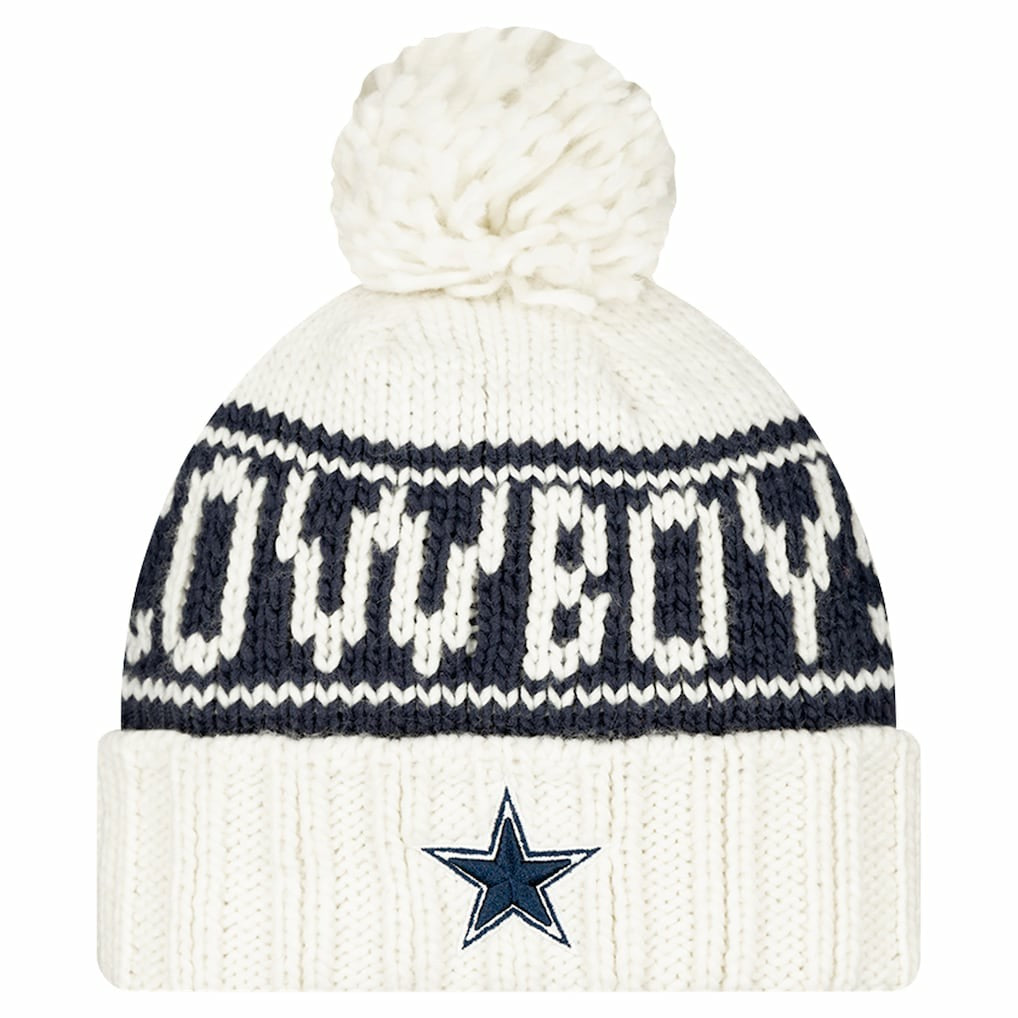 Dallas Cowboys New Era Women's 2024 Sideline Cuffed Knit Hat with Pom