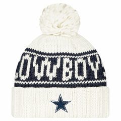 Dallas Cowboys New Era Women's 2024 Sideline Cuffed Knit Hat with Pom