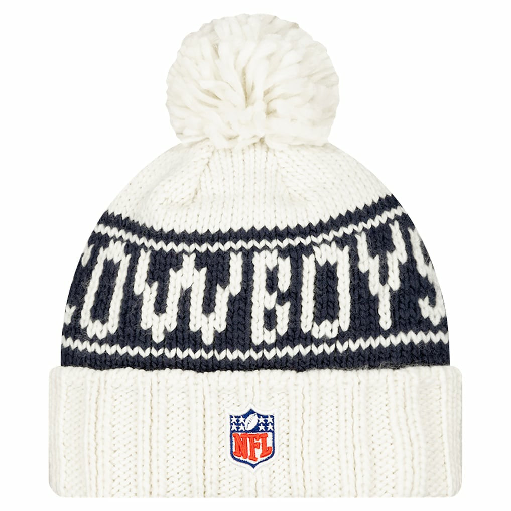 Dallas Cowboys New Era Women's 2024 Sideline Cuffed Knit Hat with Pom