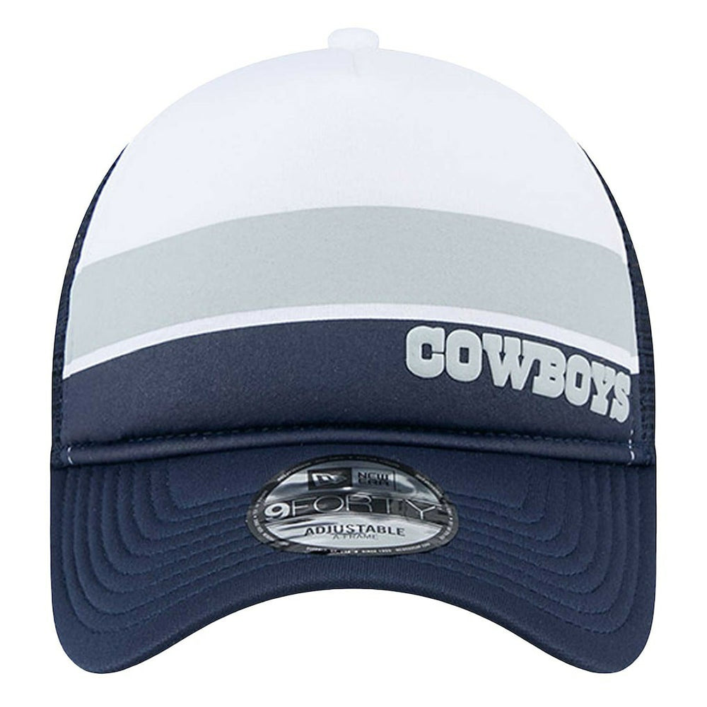 Dallas Cowboys New Era Sport Night Color Block 9FORTY A-Frame Trucker Adjustable Hat
