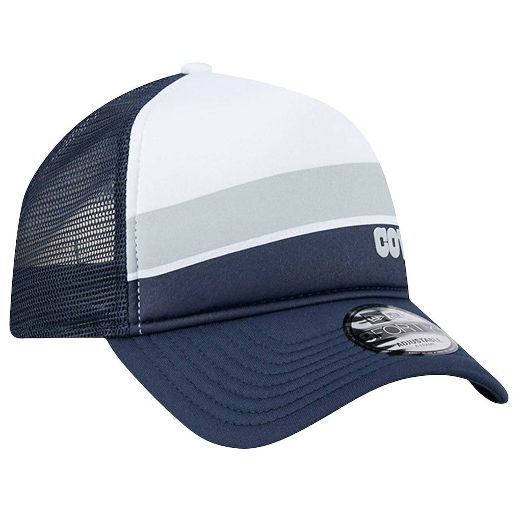 Dallas Cowboys New Era Sport Night Color Block 9FORTY A-Frame Trucker Adjustable Hat