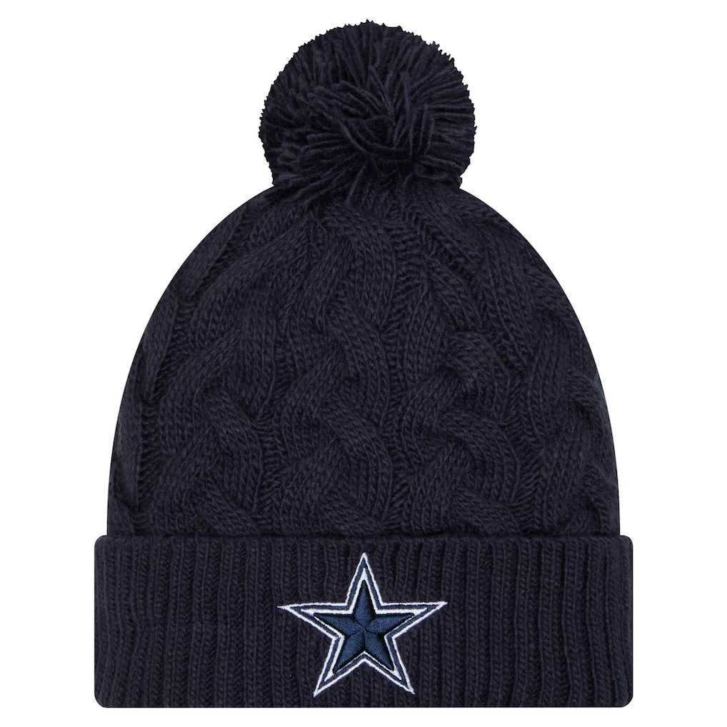 Dallas Cowboys New Era Women's Cable Knit Hat with Pom