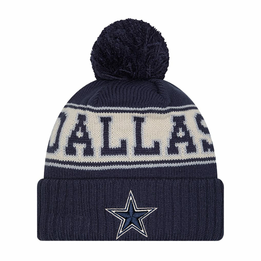 Dallas Cowboys New Era Retro Cuffed Knit Hat with Pom