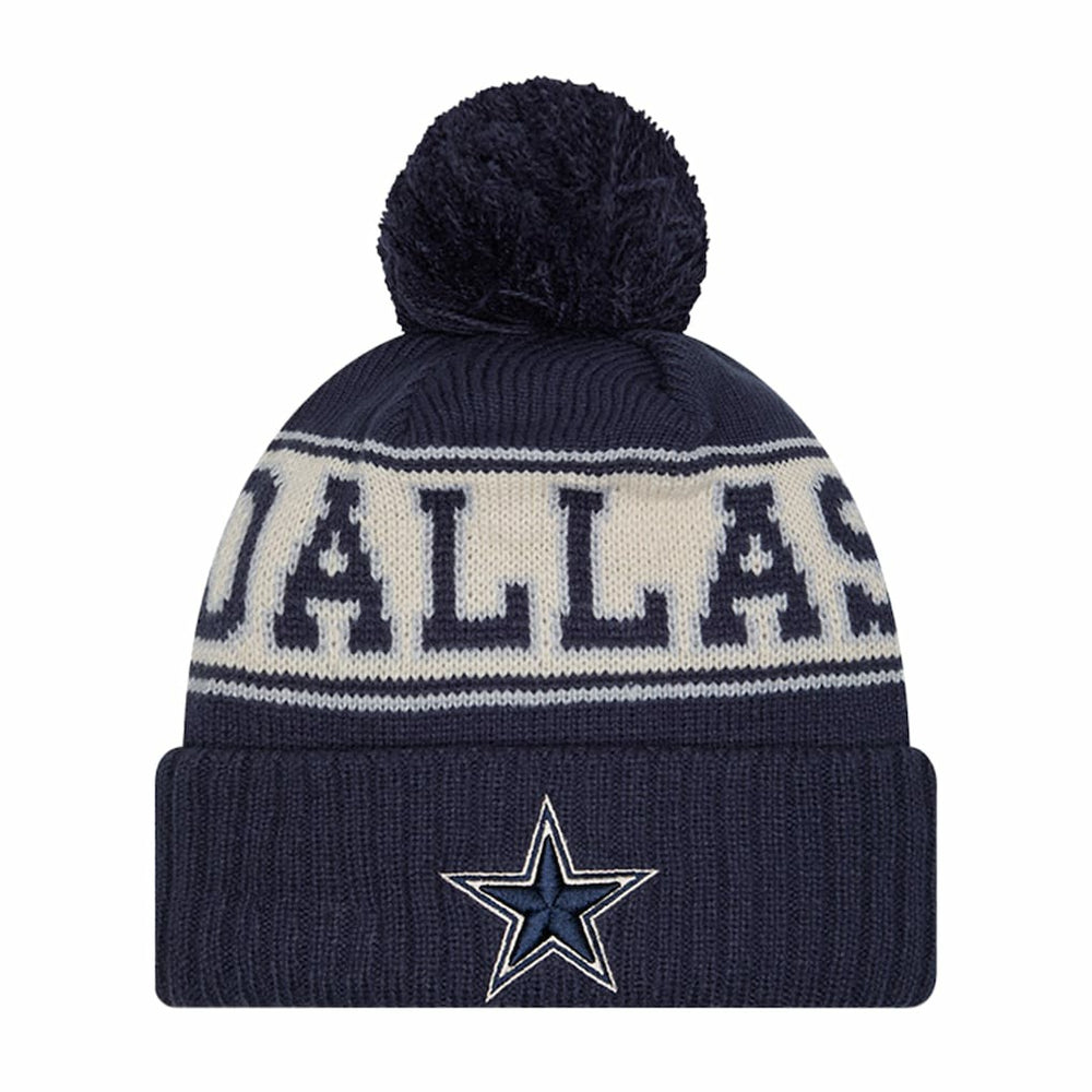 Dallas Cowboys New Era Retro Cuffed Knit Hat with Pom