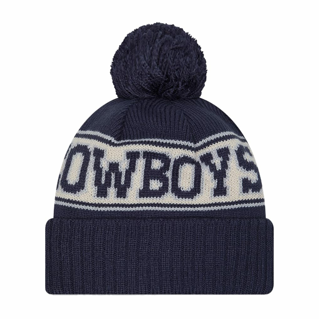 Dallas Cowboys New Era Retro Cuffed Knit Hat with Pom