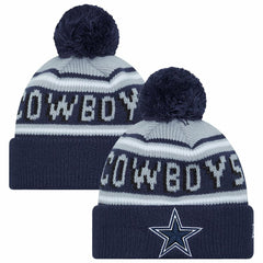Dallas Cowboys New Era Preschool Main Wordmark Cuffed Knit Hat with Pom