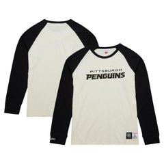 Pittsburgh Penguins Mitchell & Ness Legendary Slub Vintage Raglan Long Sleeve T-Shirt On Sale