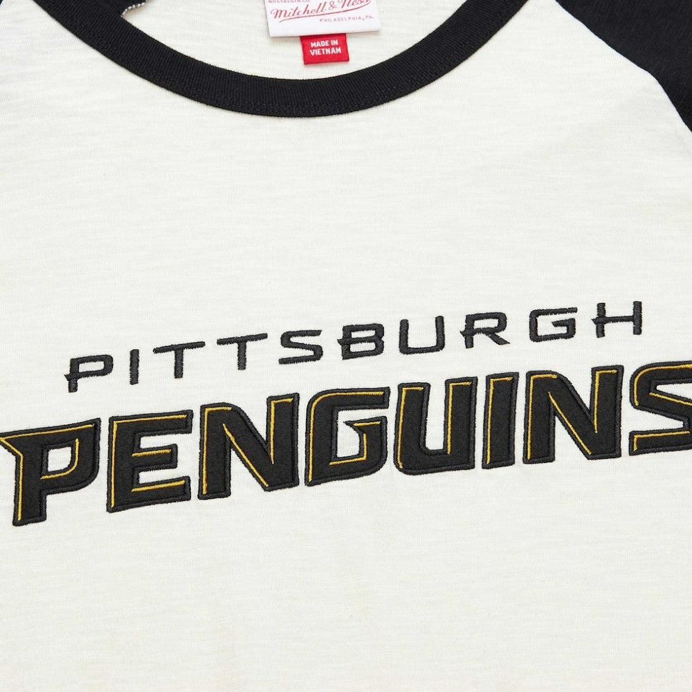 Pittsburgh Penguins Mitchell & Ness Legendary Slub Vintage Raglan Long Sleeve T-Shirt On Sale