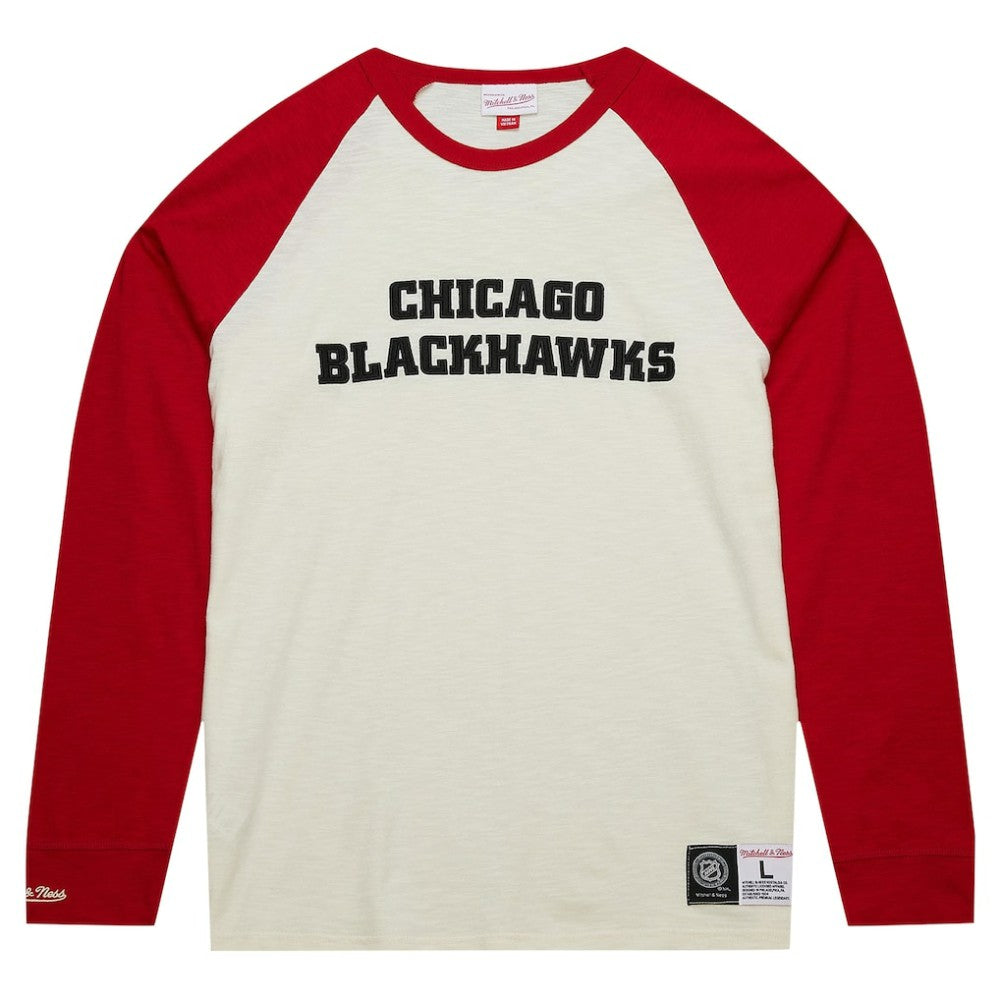 Chicago Blackhawks Mitchell & Ness Legendary Slub Vintage Raglan Long Sleeve T-Shirt Discount