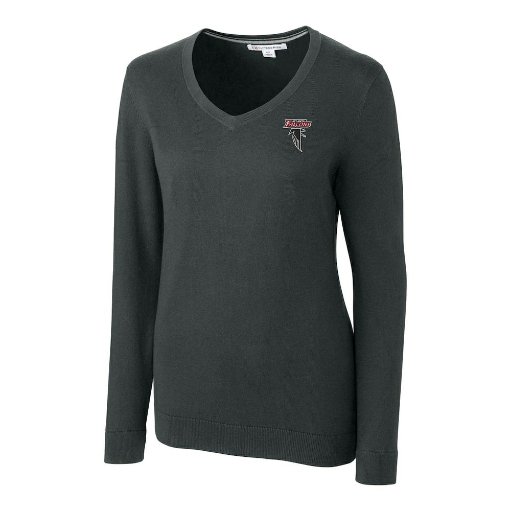 Atlanta Falcons  Cutter & Buck Women's Throwback Logo Lakemont Tri-Blend V-Neck Pullover Sweater