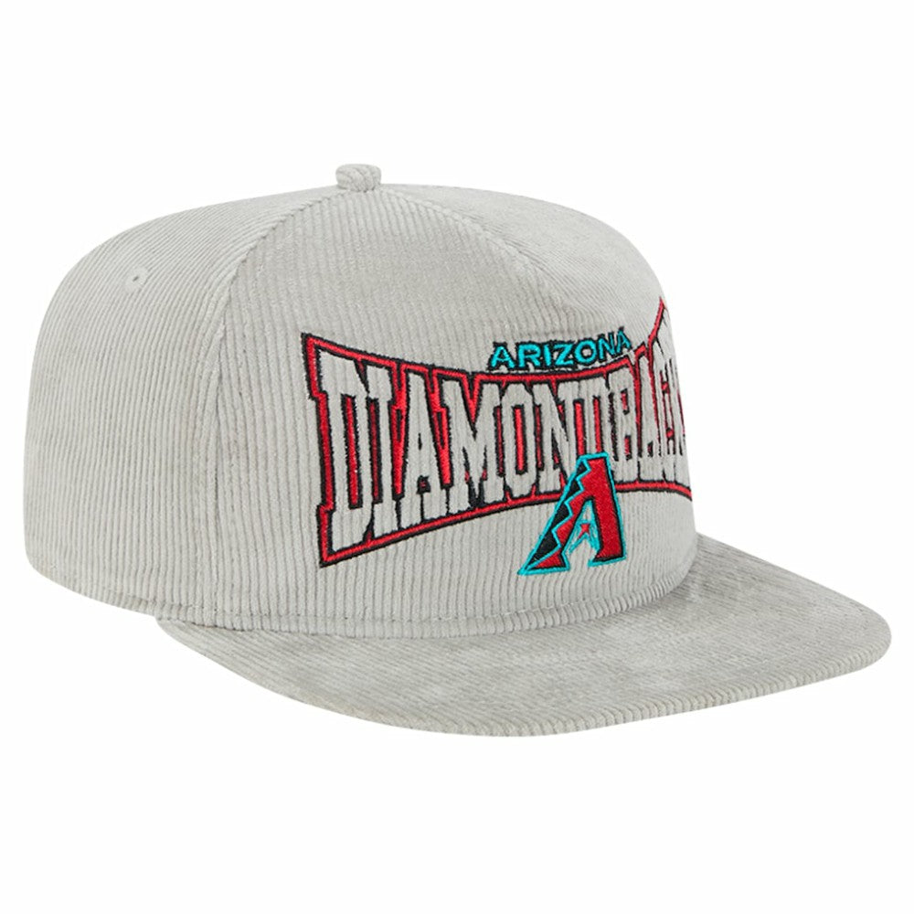 New Era Arizona Diamondbacks Gray Corduroy Golfer Snapback Hat | MLB For sale