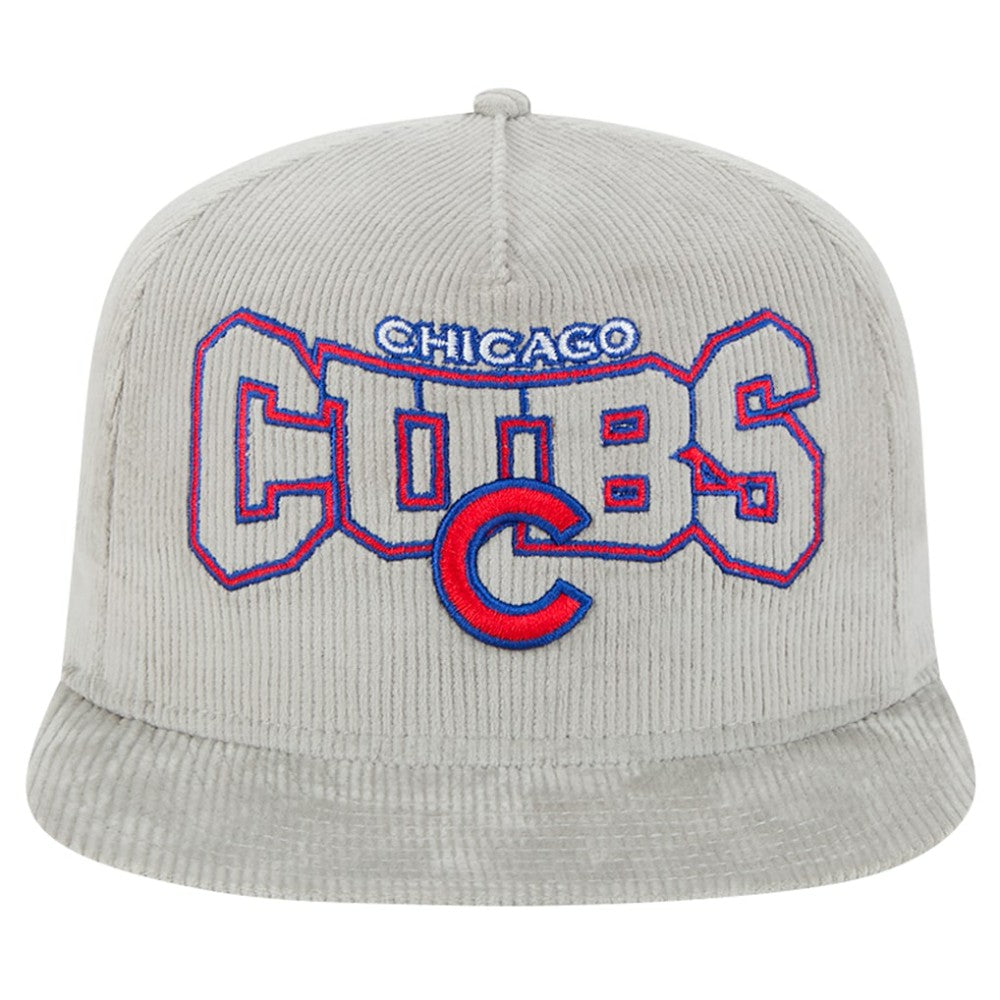 New Era Chicago Cubs Gray Corduroy Golfer Snapback Hat | MLB On Sale