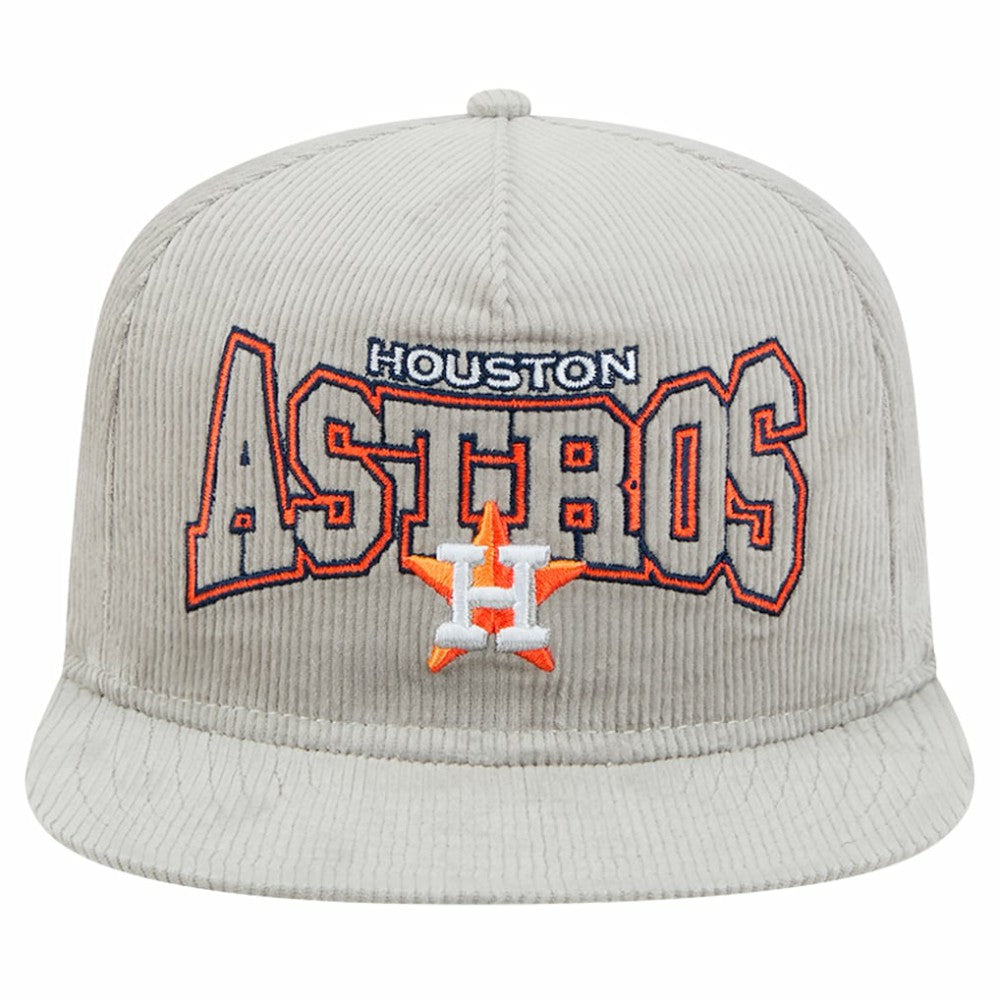 New Era Houston Astros Gray Corduroy Golfer Snapback Hat | MLB Sale