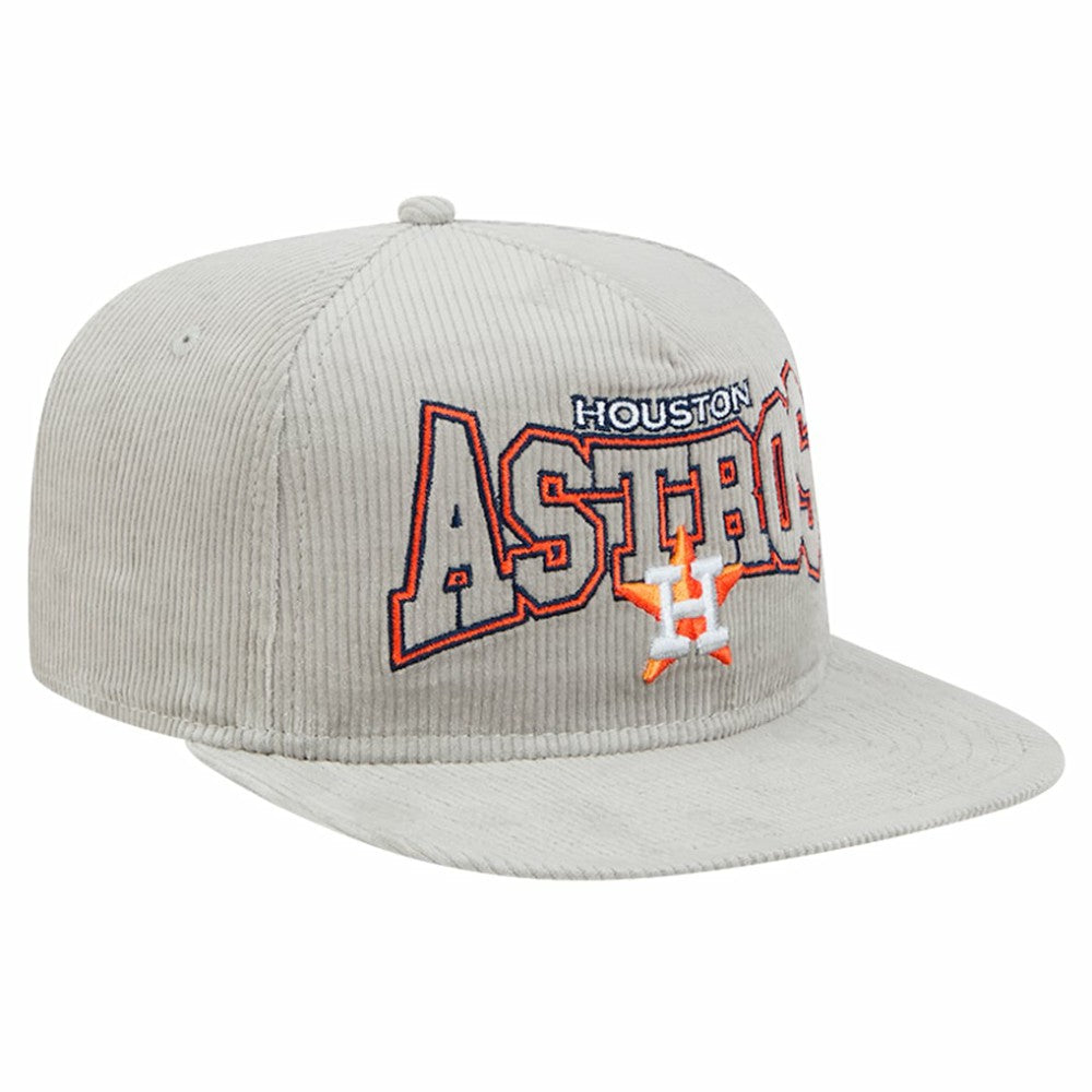 New Era Houston Astros Gray Corduroy Golfer Snapback Hat | MLB Sale