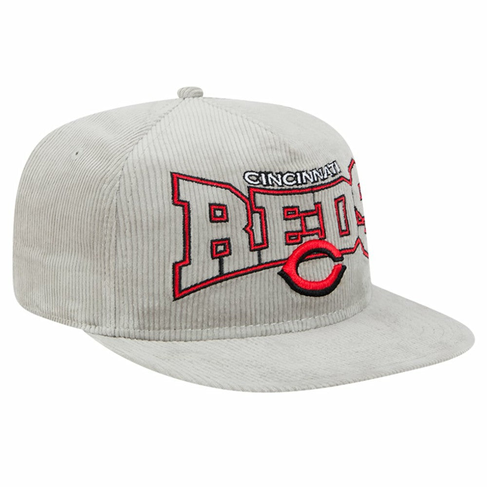 New Era Cincinnati Reds Gray Corduroy Golfer Snapback Hat | MLB On Sale