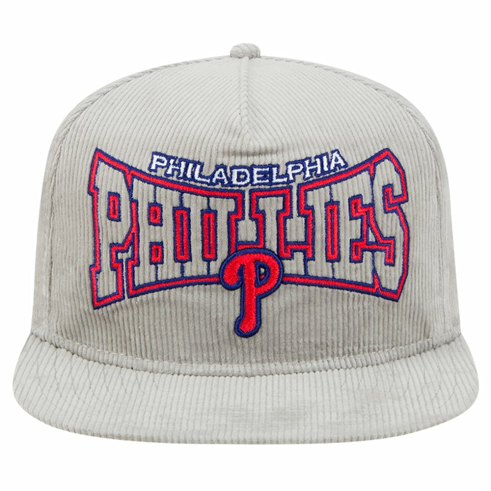 New Era Philadelphia Phillies Gray Corduroy Golfer Snapback Hat | MLB For sale