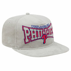 New Era Philadelphia Phillies Gray Corduroy Golfer Snapback Hat | MLB For sale