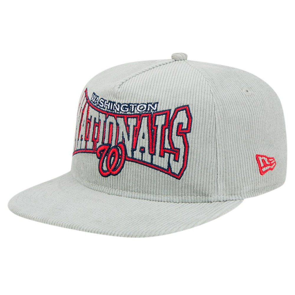 New Era Washington Nationals Gray Corduroy Golfer Snapback Hat | MLB Outlet