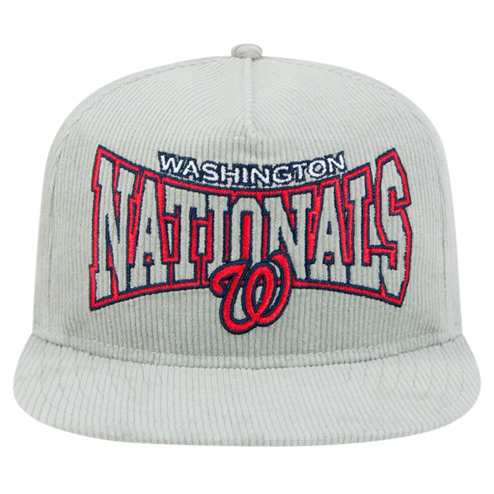 New Era Washington Nationals Gray Corduroy Golfer Snapback Hat | MLB Outlet