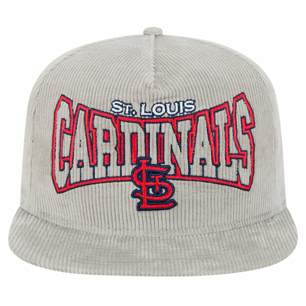 New Era St. Louis Cardinals Gray Corduroy Golfer Snapback Hat | MLB Online
