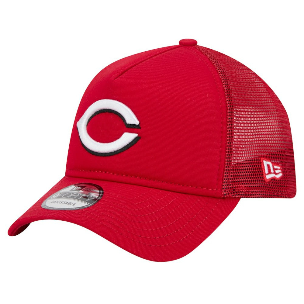 Cincinnati Reds New Era 9FORTY A-Frame Trucker Adjustable Hat | MLB Outlet