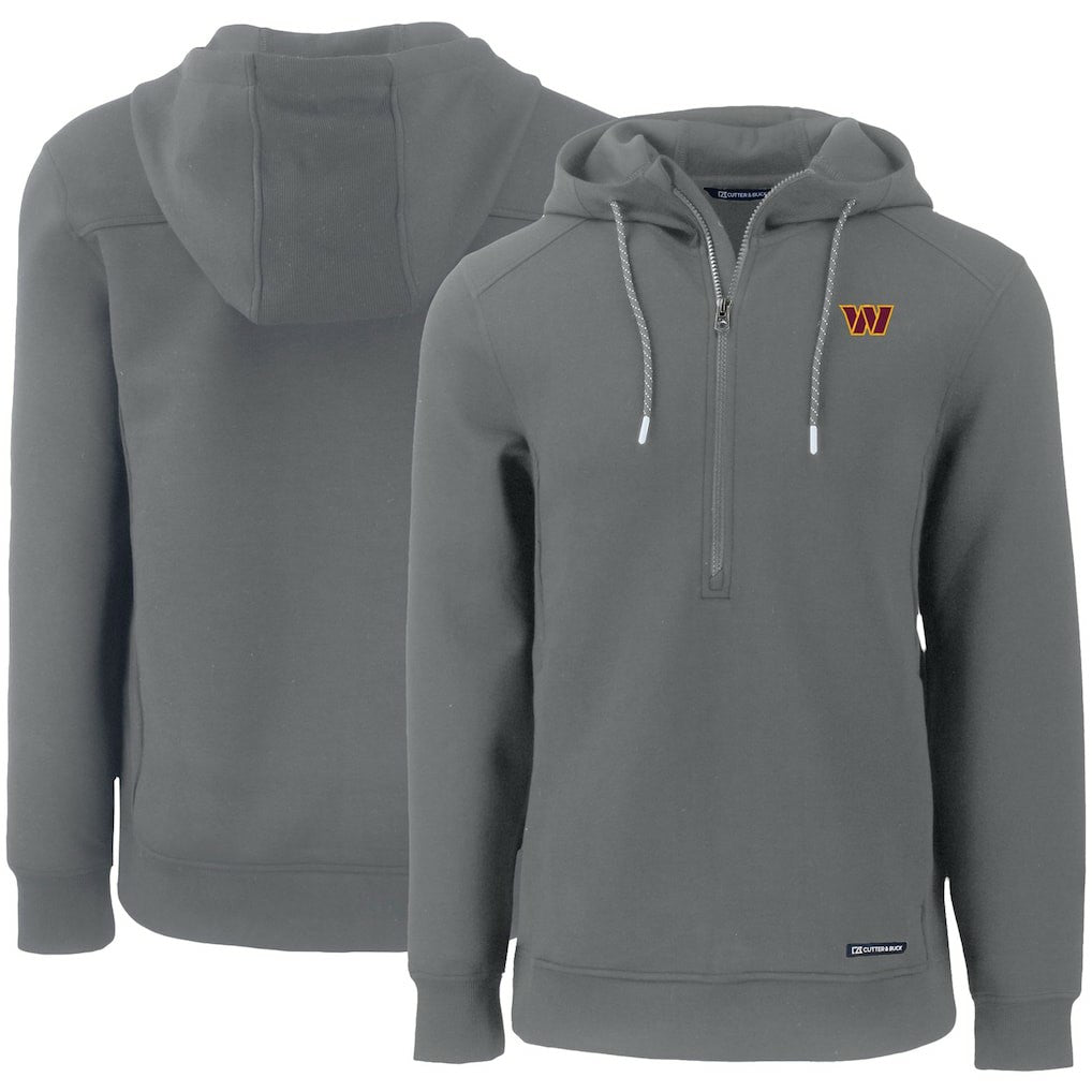 Washington Commanders  Cutter & Buck Primary Mark Roam Eco Recycled Half-Zip Pullover Hoodie