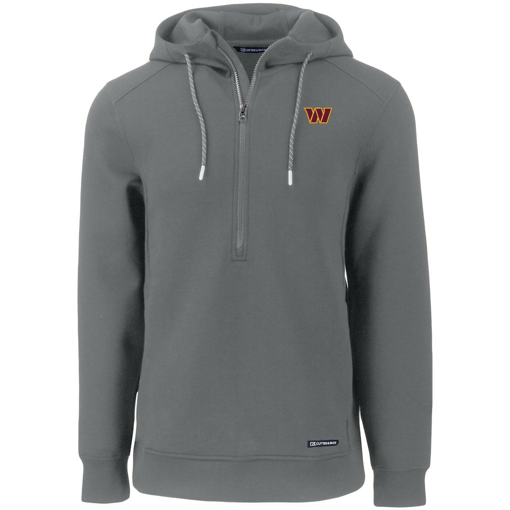 Washington Commanders  Cutter & Buck Primary Mark Roam Eco Recycled Half-Zip Pullover Hoodie