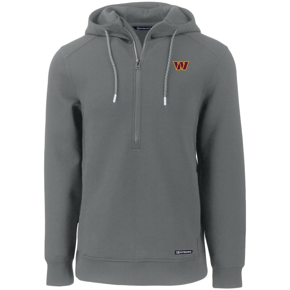 Washington Commanders  Cutter & Buck Primary Mark Roam Eco Recycled Half-Zip Pullover Hoodie