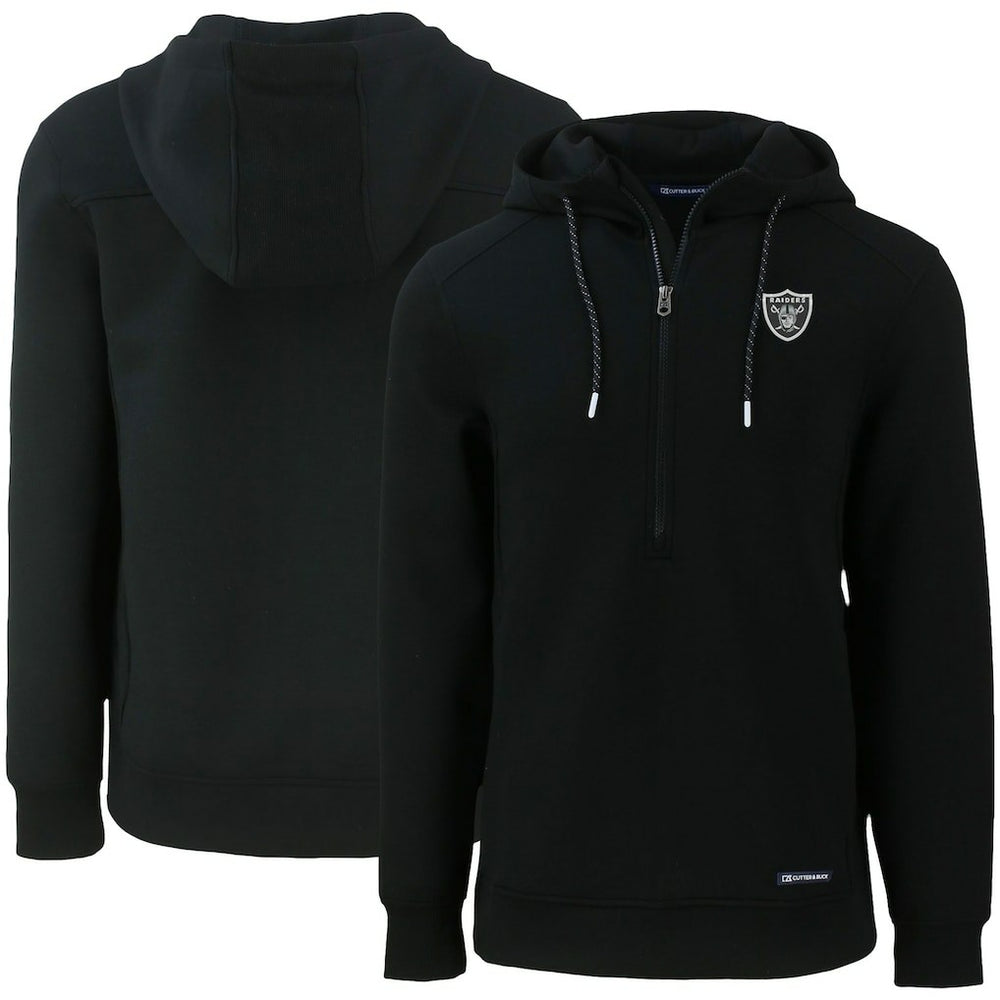 Las Vegas Raiders  Cutter & Buck Primary Mark Roam Eco Recycled Half-Zip Pullover Hoodie