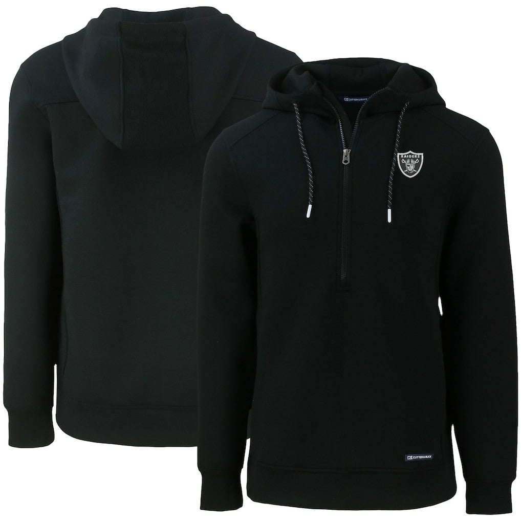 Las Vegas Raiders  Cutter & Buck Primary Mark Roam Eco Recycled Half-Zip Pullover Hoodie