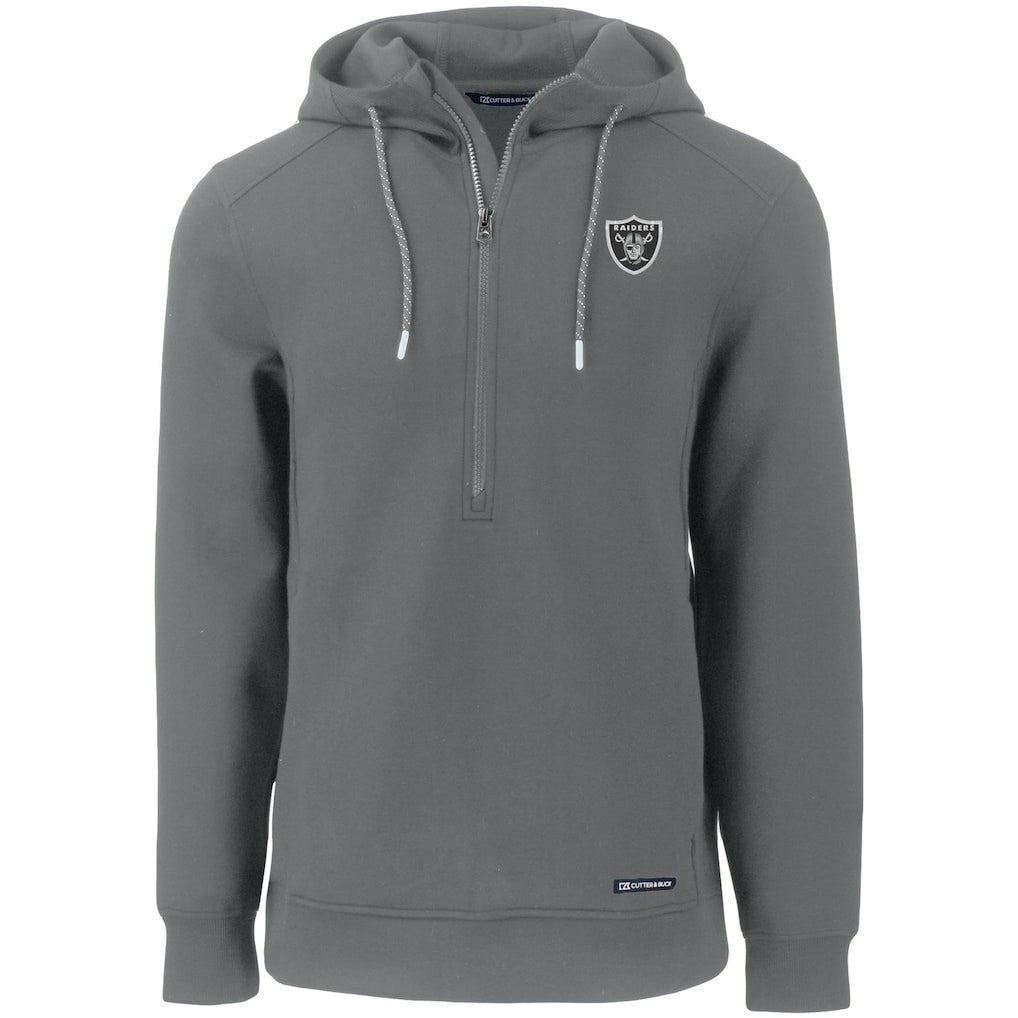 Las Vegas Raiders  Cutter & Buck Primary Mark Roam Eco Recycled Half-Zip Pullover Hoodie