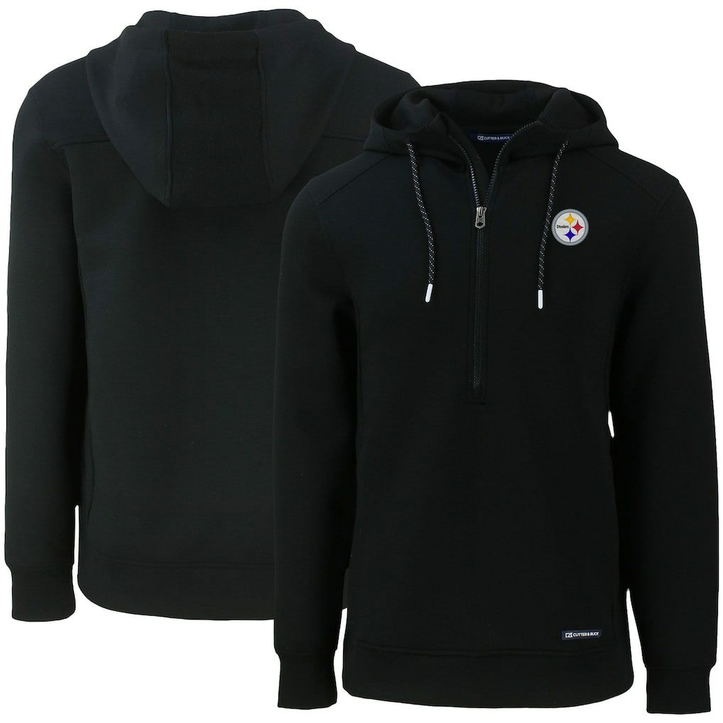 Pittsburgh Steelers  Cutter & Buck Primary Mark Roam Eco Recycled Half-Zip Pullover Hoodie