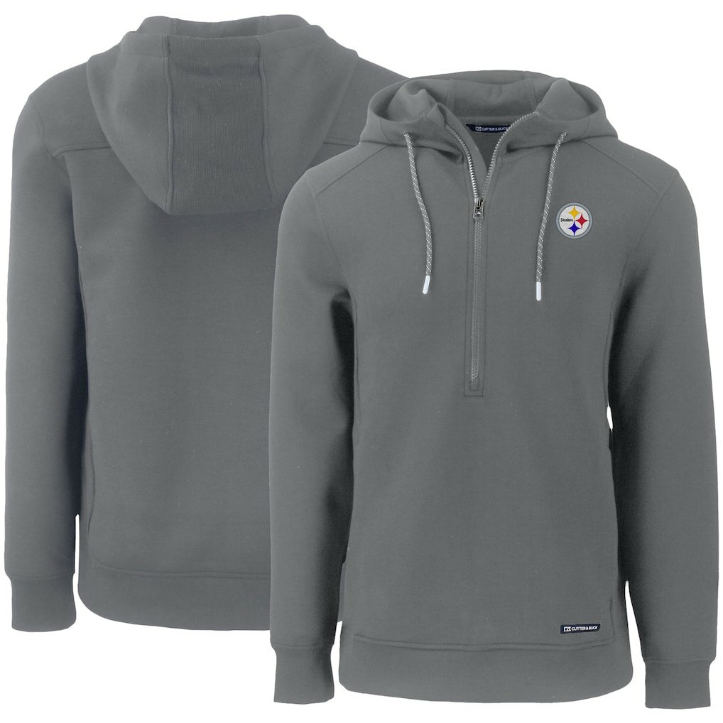 Pittsburgh Steelers  Cutter & Buck Primary Mark Roam Eco Recycled Half-Zip Pullover Hoodie