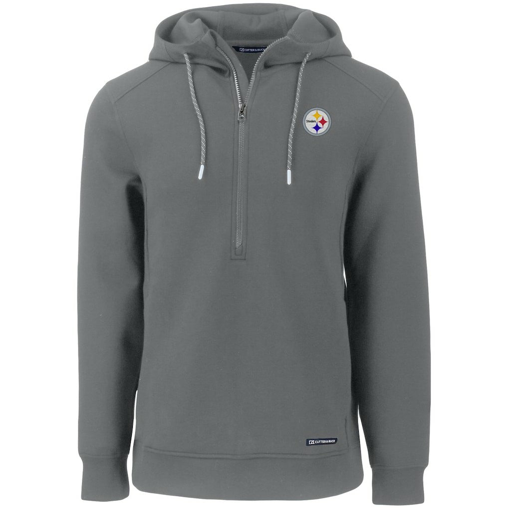 Pittsburgh Steelers  Cutter & Buck Primary Mark Roam Eco Recycled Half-Zip Pullover Hoodie