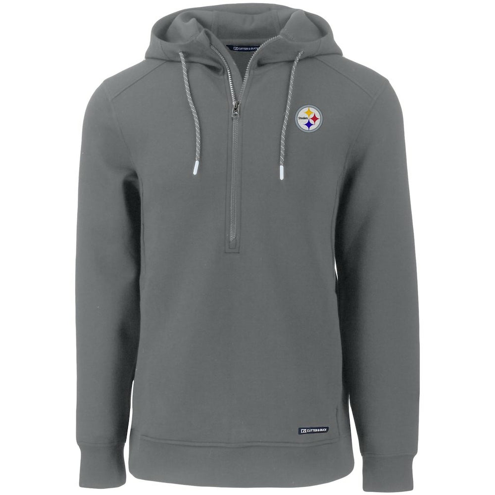 Pittsburgh Steelers  Cutter & Buck Primary Mark Roam Eco Recycled Half-Zip Pullover Hoodie