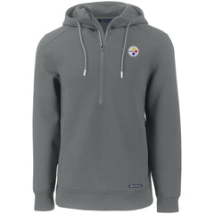 Pittsburgh Steelers  Cutter & Buck Primary Mark Roam Eco Recycled Half-Zip Pullover Hoodie