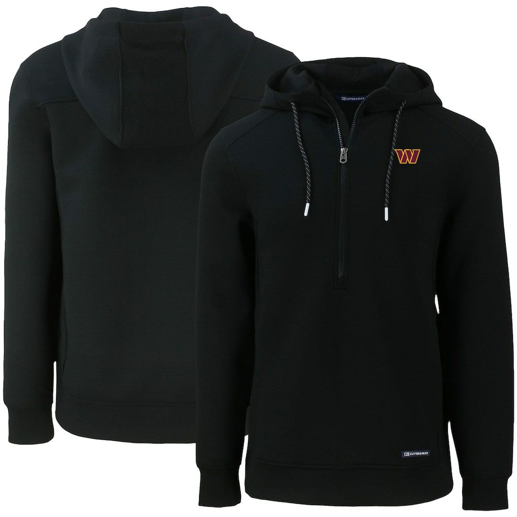 Washington Commanders  Cutter & Buck Primary Mark Roam Eco Recycled Half-Zip Pullover Hoodie