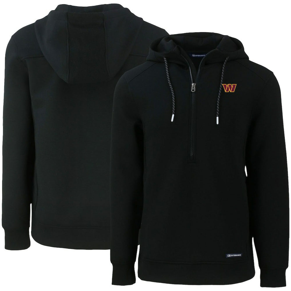 Washington Commanders  Cutter & Buck Primary Mark Roam Eco Recycled Half-Zip Pullover Hoodie