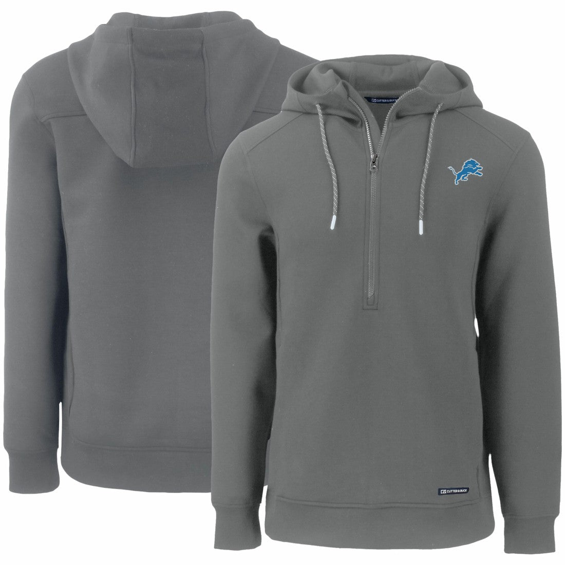Detroit Lions  Cutter & Buck Primary Mark Roam Eco Recycled Half-Zip Pullover Hoodie