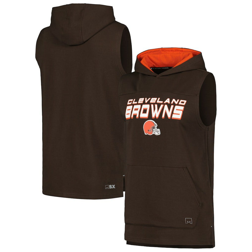 Cleveland Browns  MSX by Michael Strahan Captain Sleeveless Hoodie T-Shirt