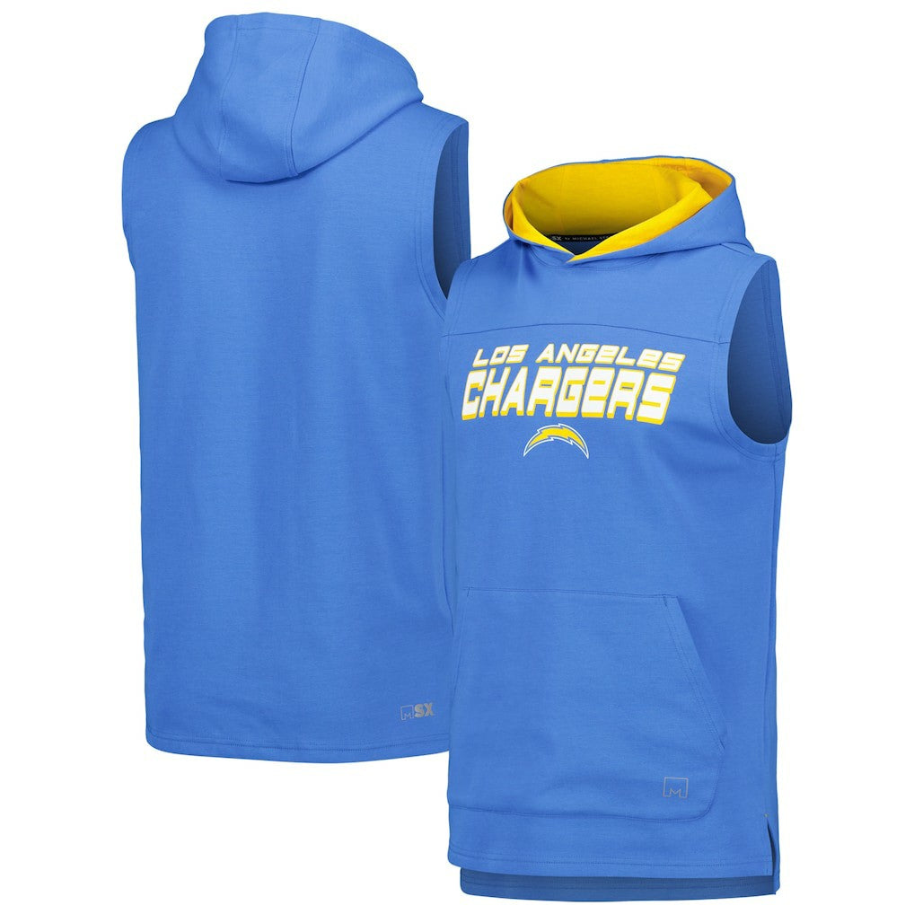 Los Angeles Chargers  MSX by Michael Strahan Captain Sleeveless Hoodie T-Shirt