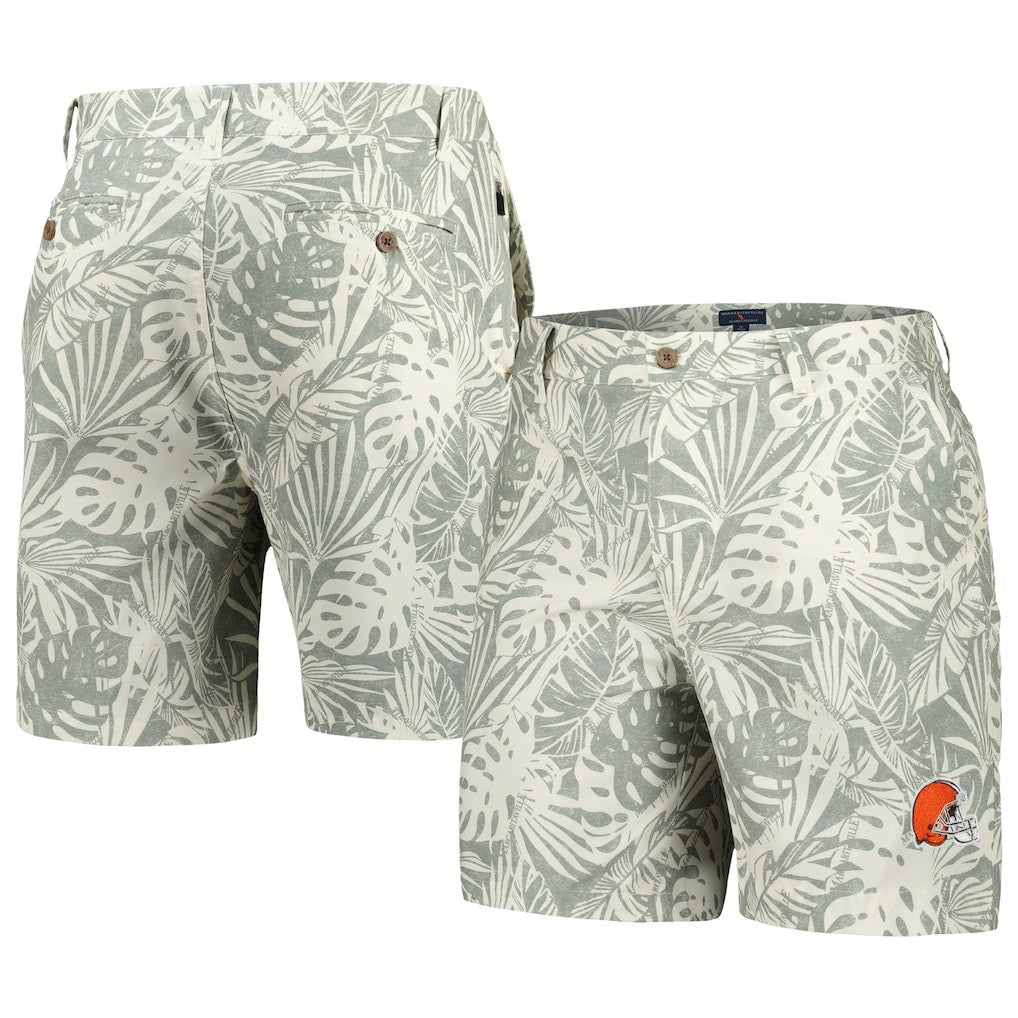Cleveland Browns  Margaritaville Sandwashed Monstera Print Amphib Shorts
