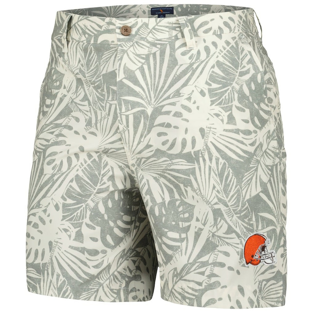 Cleveland Browns  Margaritaville Sandwashed Monstera Print Amphib Shorts