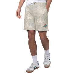 Miami Dolphins  Margaritaville Sandwashed Monstera Print Amphib Shorts