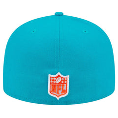 Miami Dolphins New Era Script Sided 59FIFTY Fitted Hat
